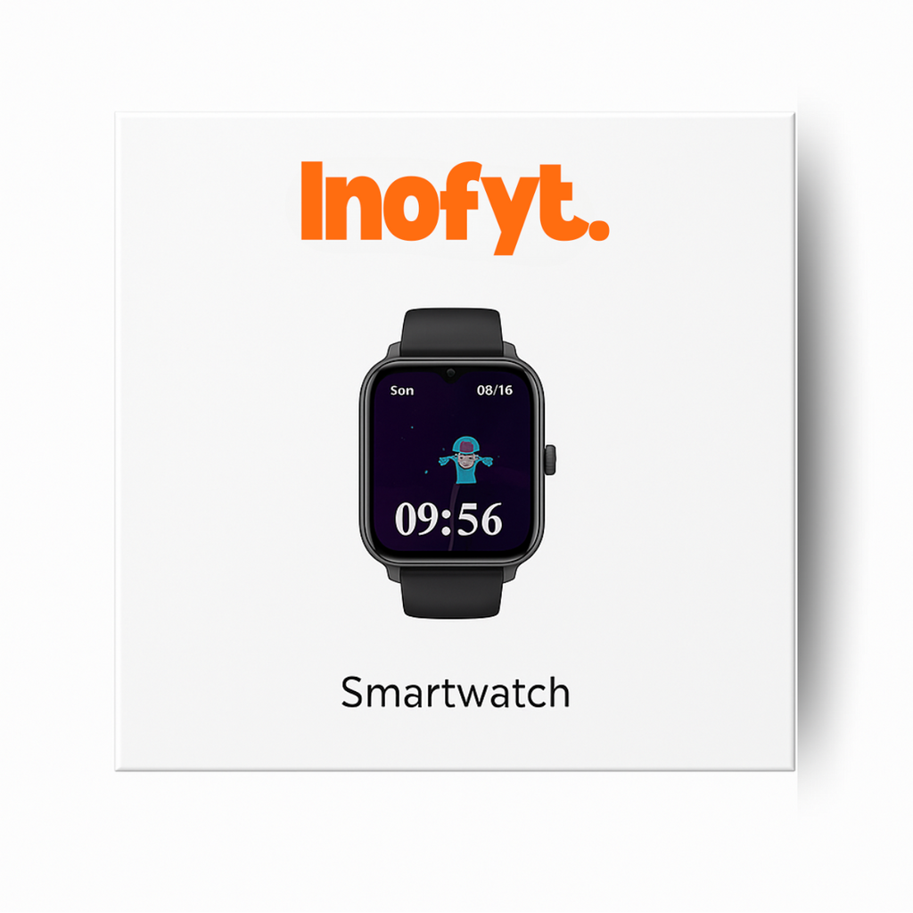 Montre connectée noire pour enfant GPS étanche – Inofyt™ sécurité & appel SOS