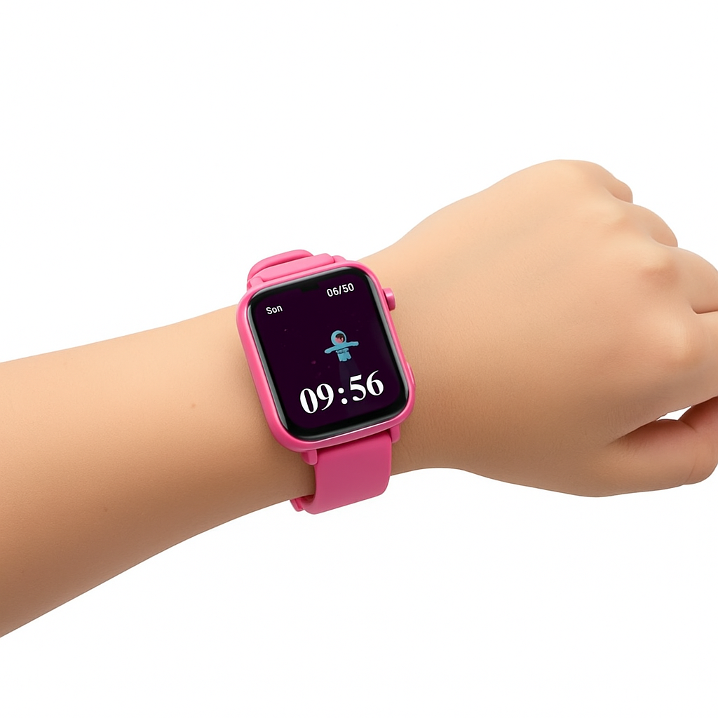 Montre connectée rose pour enfant GPS étanche – Inofyt™ sécurité & appel SOS