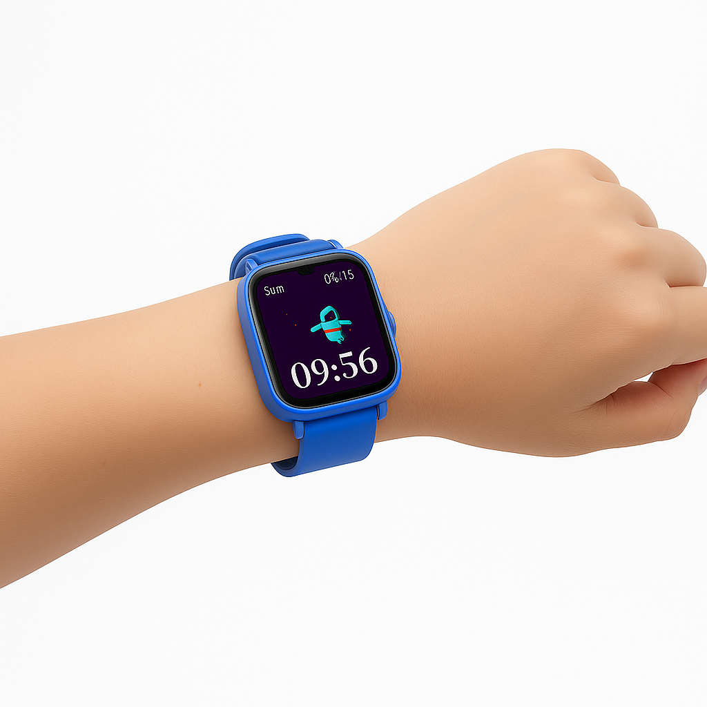 Montre connectée bleue pour enfant GPS étanche – Inofyt™ sécurité & appel SOS