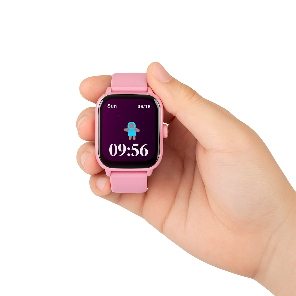 Montre connectée rose pour enfant GPS étanche – Inofyt™ sécurité & appel SOS