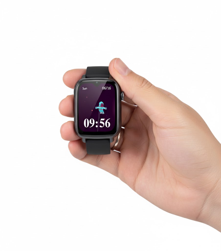 Montre connectée noire pour enfant GPS étanche – Inofyt™ sécurité & appel SOS