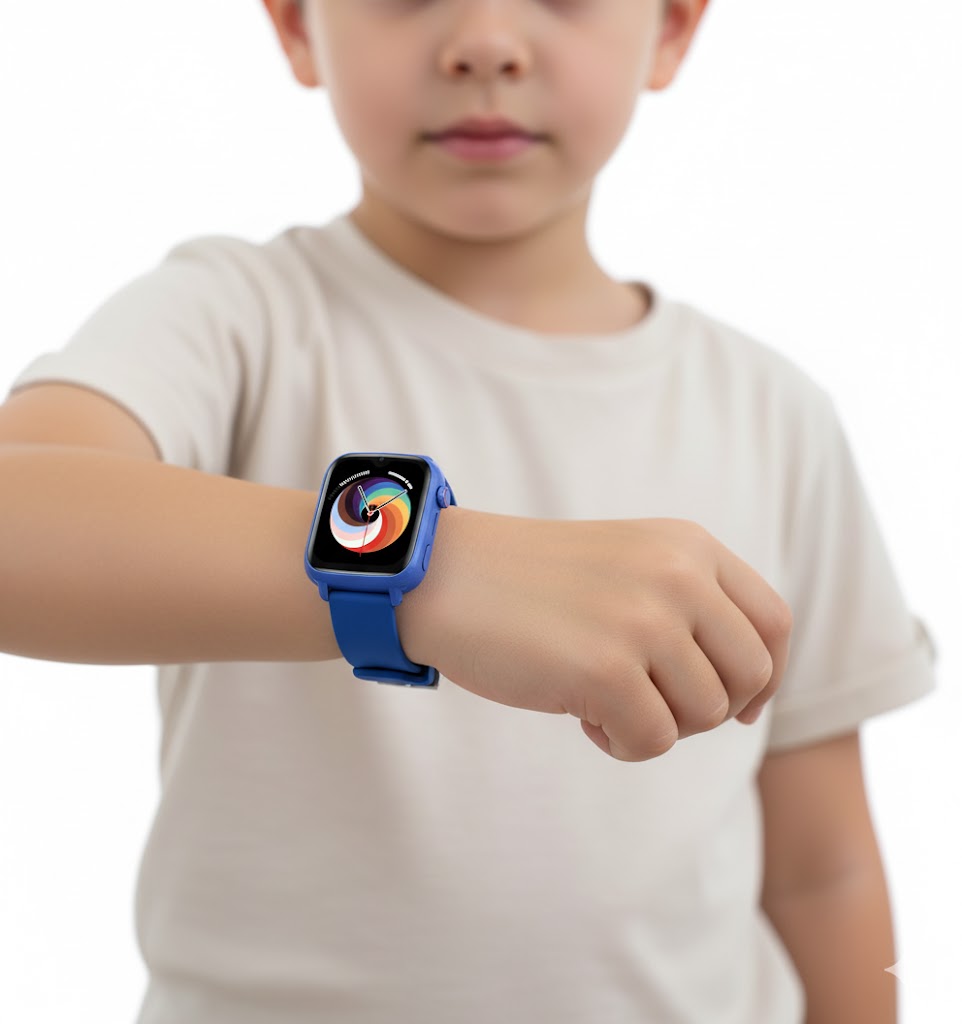 Montre connectée bleue pour enfant GPS étanche – Inofyt™ sécurité & appel SOS