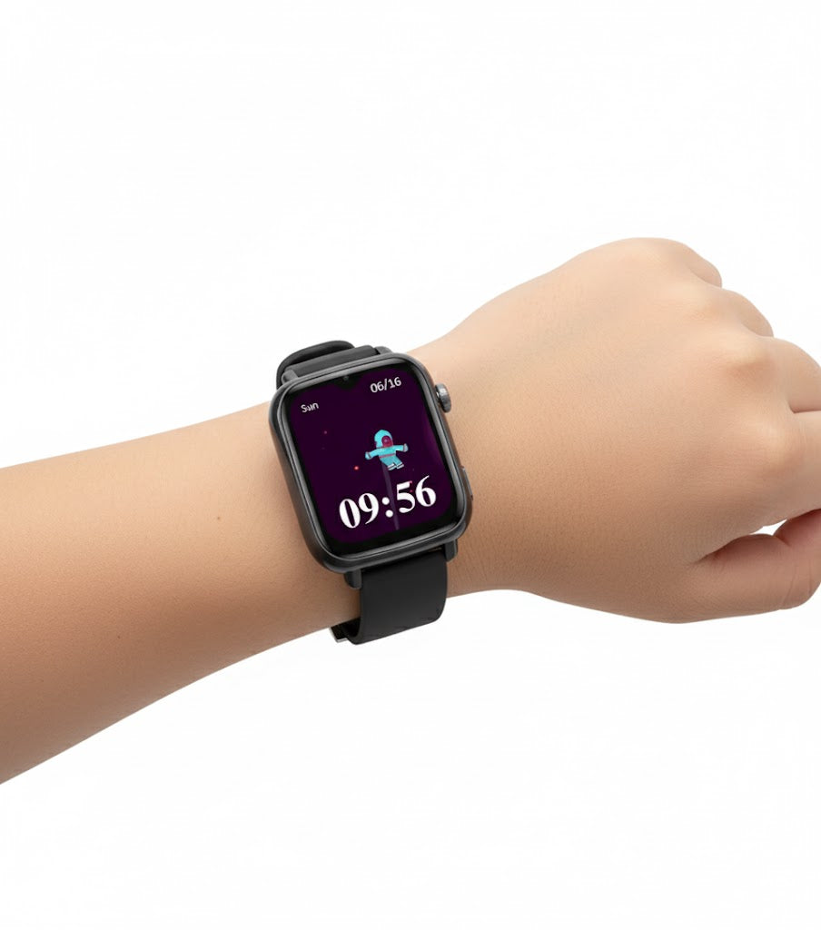 Montre connectée noire pour enfant GPS étanche – Inofyt™ sécurité & appel SOS